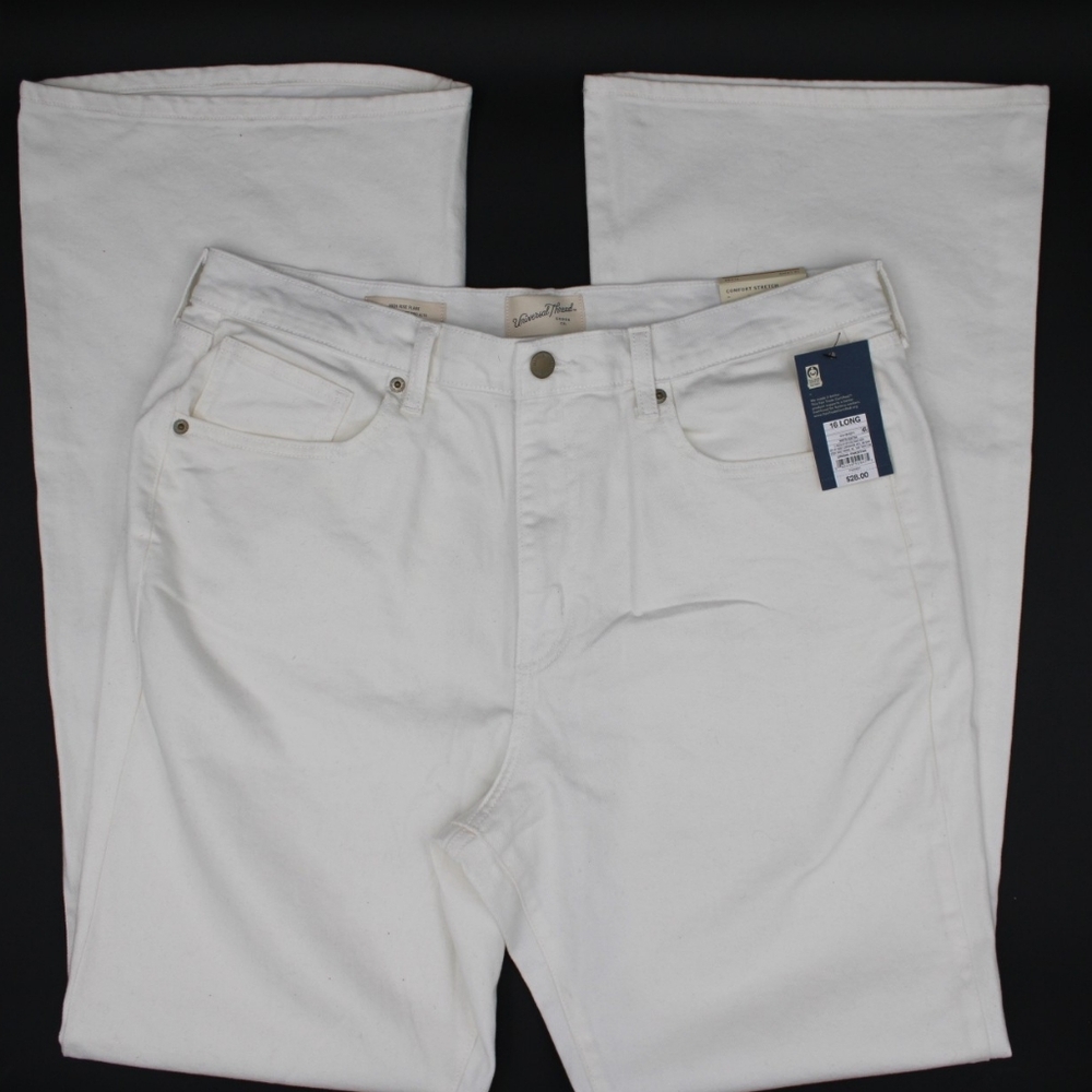 NWT Universal Thread High-Rise Flare Jeans – White 16 Long - Picture 1 of 8